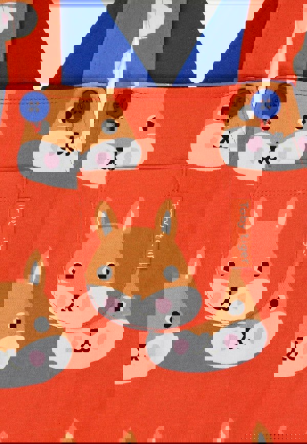 Organic Squirrel Print Dungarees - Toby Tiger