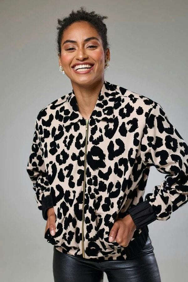Lioness by TF Leopard Velvet Bomber Jacket
