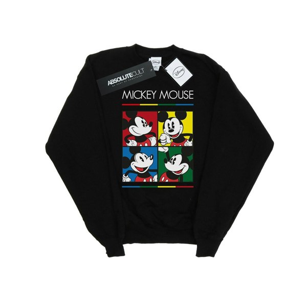 Disney Girls Mickey Mouse Square Colour Sweatshirt - Black