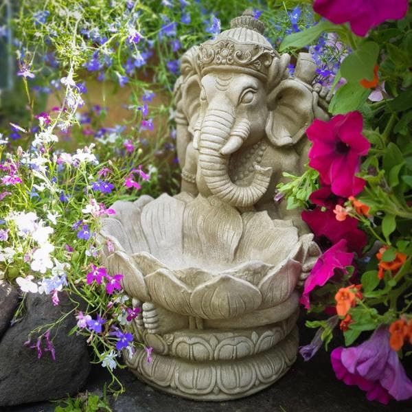 SPA Stone Cast Ganesh Bird Feeder EF22