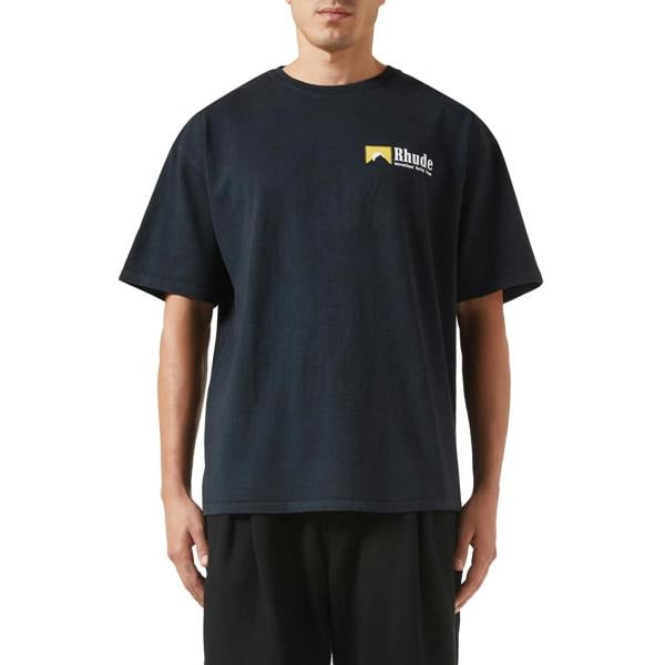 Rhude International Racing Logo T-Shirt   in  Black
