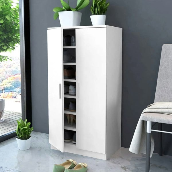Berkfield Shoe Cabinet 7 Shelves White