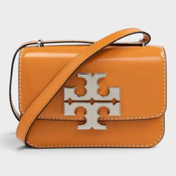 Tory Burch Eleanor Spazzolato Small Convertible Shoulder Bag Peach