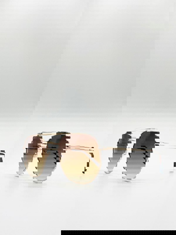 SVNX Double Bridge Metal Frame  Sunglasses