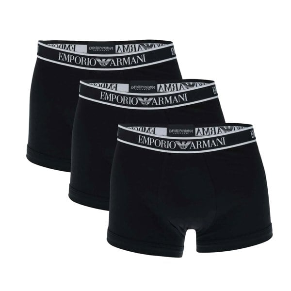 Emporio Armani Mens Boxer Shorts (Pack of 3) - Black