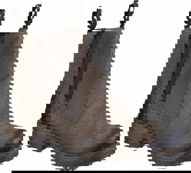 Cotswold Laverton Womens Waterproof Classic Pull On Leather Ankle Boots, brown leather ankle boots with pull-on style and elastic side panels.