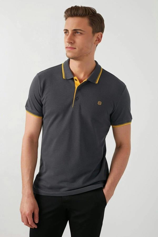 WOVCOR 100% Cotton Button-Down Regular Polo Collar Men's T-Shirt