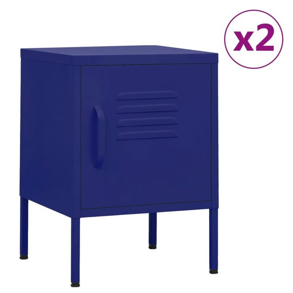 Berkfield Nightstands 2 pcs Navy Blue 35x35x51 cm Steel
