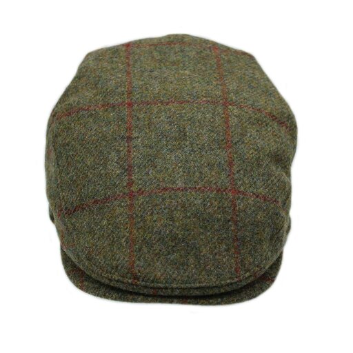Heather Hats & Accessories British Tweed Wool Flat Cap, Satin Lining, Outdoor Wear, Yew Olive