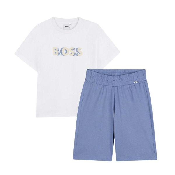 Boss Boys Logo T-Shirt & Shorts Set - White - 