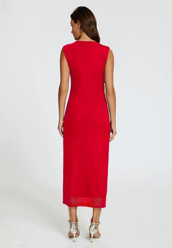 FS Collection Mesh Maxi Dress In Red