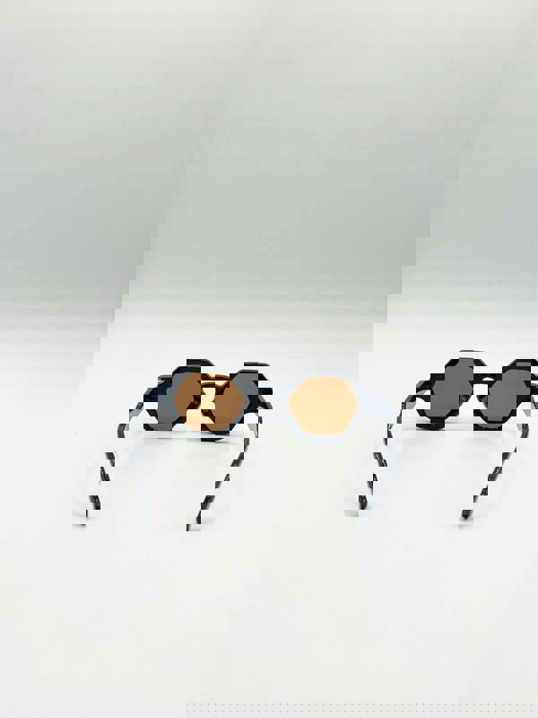 SVNX Round Hexagon Sunglasses in Black Brown