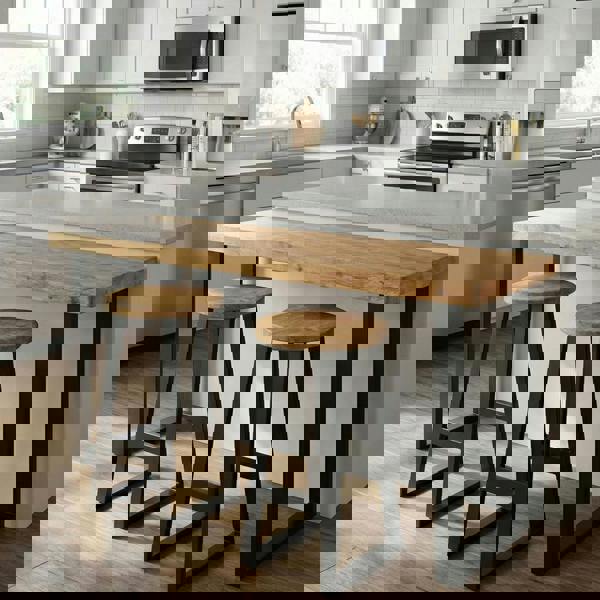 TRL Furniture Rustic Round Breakfast Bar Stool