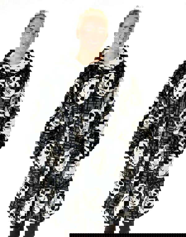 Disney The Nightmare Before Christmas Unisex Black Jack Skellington Zip Through Blanket Hoodie (One Size)