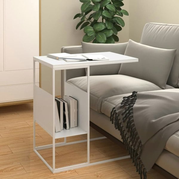 Berkfield Side Table White 55x36x59.5 cm Engineered Wood