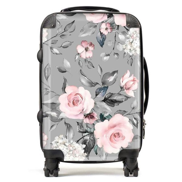 Warren Reed Dusty Pink Roses Suitcase