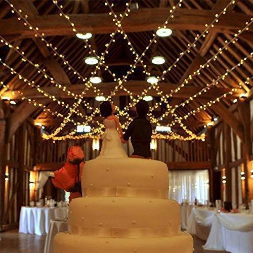 Warm White LED Outdoor String Fairy Lights with Timer and Clear Cable, Family Range image 3