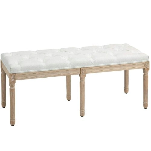 Bobobiy Vintage French Look Bed End Bench - Cream White