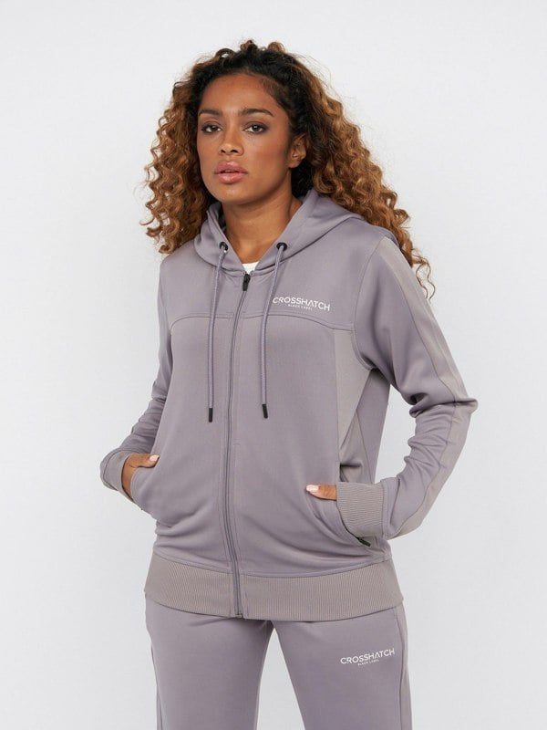 Crosshatch Ladies Genova Zip Thru Tracktop Quicksilver