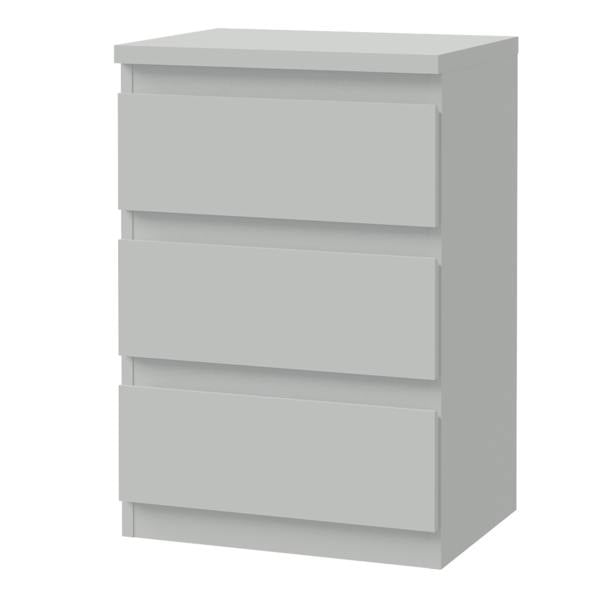 Furniture To Go Edmore 3 Drawer Bedside Chest in Light Grey