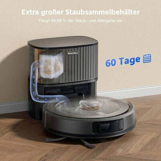 Teendow Robot Vacuum Cleaner with Suction Station 3000Pa Suction Power Pet Friendly (D10S Max)