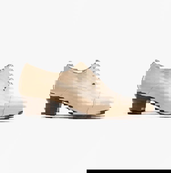 Club Cubano CORDOBA Mens Soft Leather Lace Up Cuban Heel Oxford Shoes Ivory