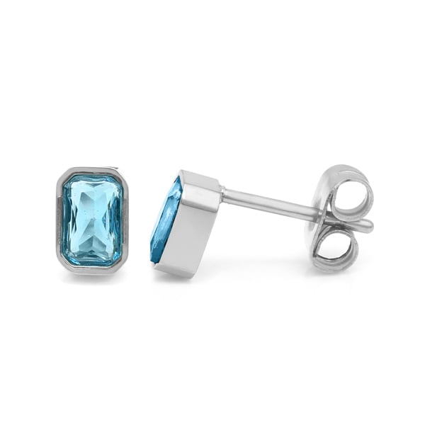 Say It With April Diamond Birthstone Earrings - Silver Plated
