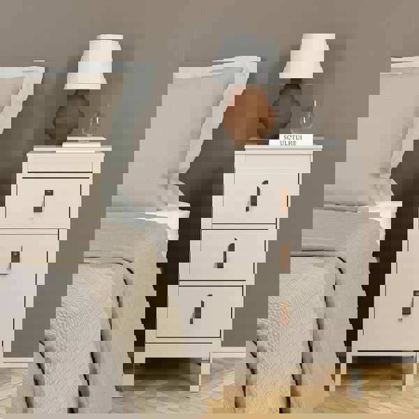 Furniture To Go Barcelona Bedside Table 3 Drawers in Cashmere