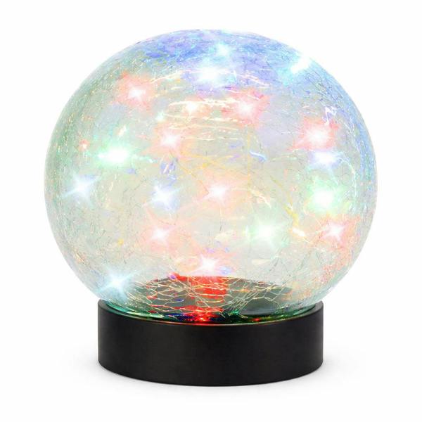 Gardenwize Solar Crackle Ball Light – Multi-Coloured 15cm LED Globe
