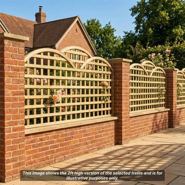 Premier Garden Supplies Privacy Triple Dome Top Fence Panel Topper 6ft x 1-5ft Garden Trellis Decorative Cloud Top Lattice Pergola Balcony Patio - Wood - 3, 4 or 5