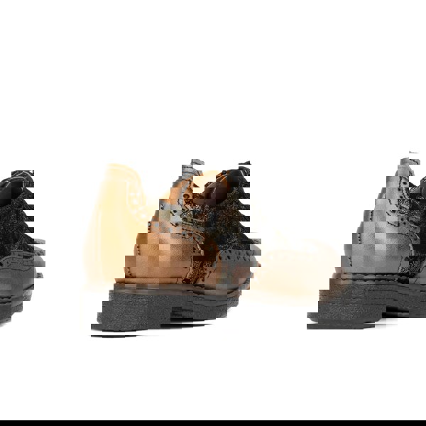 Embassy London The Artist - Bronze & Floral - Women's leather lace-up shoe with brogue detailing