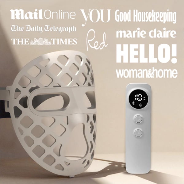 Pure Tone Glow™ LED Face Mask featured in MailOnline, You Magazine, The Daily Telegraph, Marie Claire, Hello! and Woman & Home.