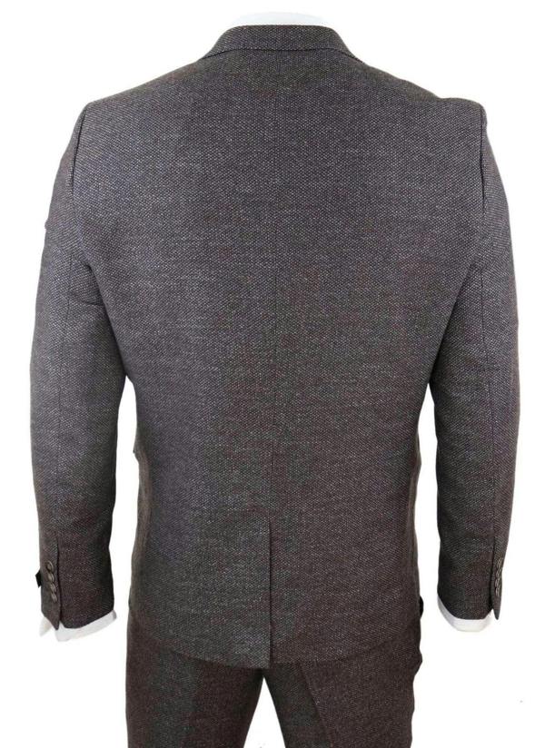 TruClothing Mens Brown Wool 3 Piece Suit Double Breasted Tweed Peaky Blinders 1920