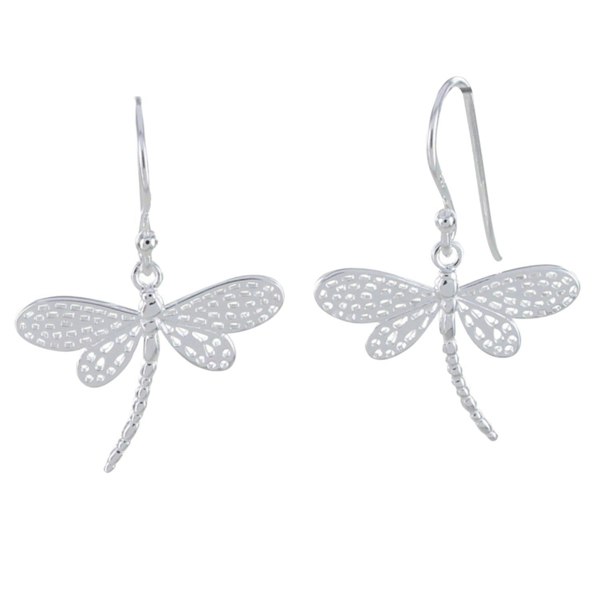 Dragonfly Sterling Silver Drop Earrings - Reeves & Reeves