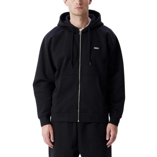Obey Established Works Bold Zip Black Hoodie