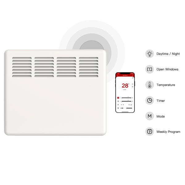 MYLEK Panel Heater 1KW Eco Smart WiFi App Radiator Electric Low Energy with Timer and Thermostat