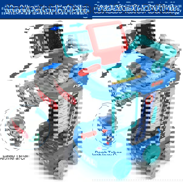 deAO Toys Multi-purpose Doctors Trolley Set for Kids Medical Centr Playsets Medical Tools Role Play Toy Educational Doctor Playset