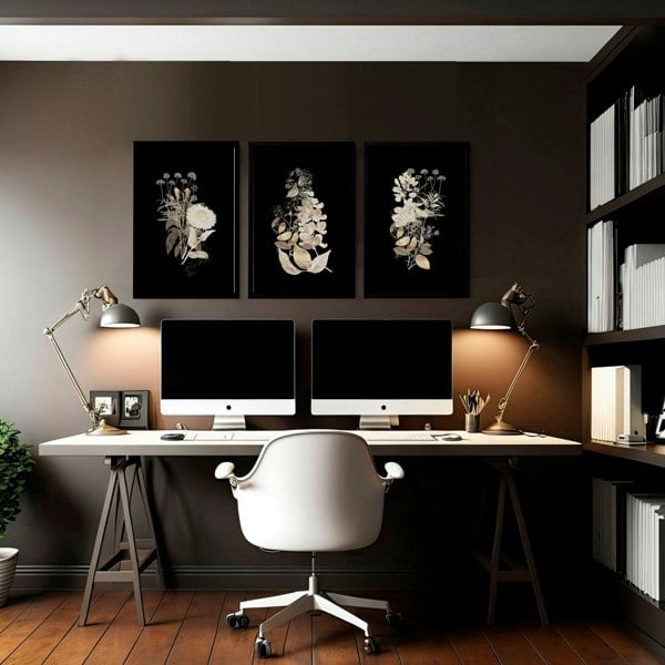 Art for a home office | Set of 3 framed wall art