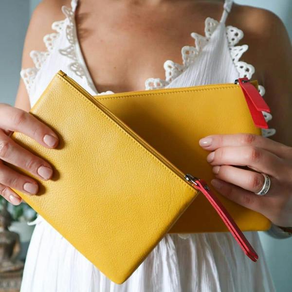 PRIMEHIDE Leather Zip Pouch Yellow 702 – 703 (3)
