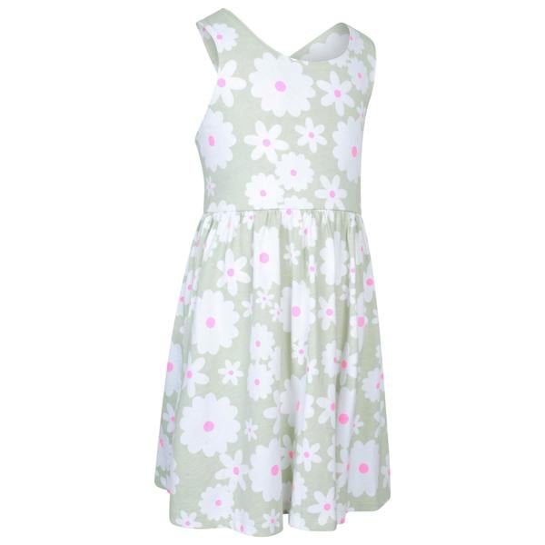Mountain Warehouse Girls Lana Flowers Cross Back Dress - Pale Green - 