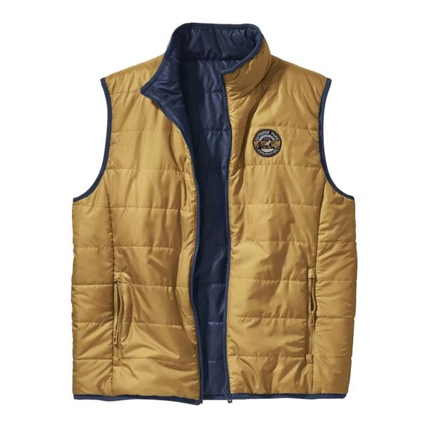 Atlas For Men Mens Reversible Padded Gilet - Ochre/Navy