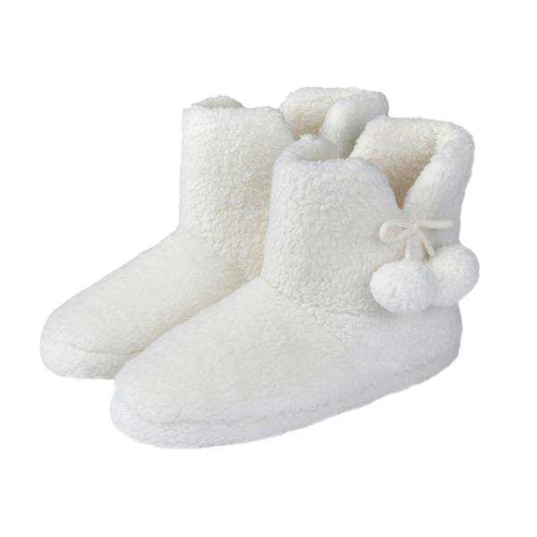 Smart Living Women's Teddy Fleece Bootie Slippers - Cozy, Warm, Soft Indoor House Boots- Cream