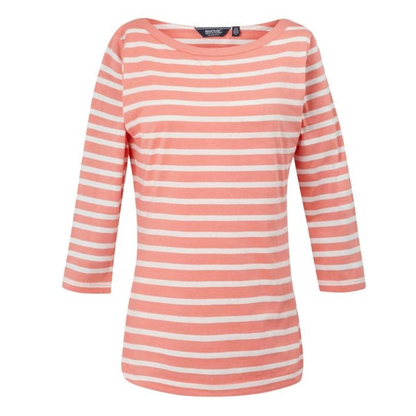 Regatta Womens/Ladies Bayletta 3/4 Sleeve Top - Shell Pink/White