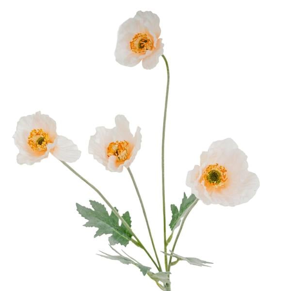 Hill Interiors Poppy Artificial Flower Spray - White - 