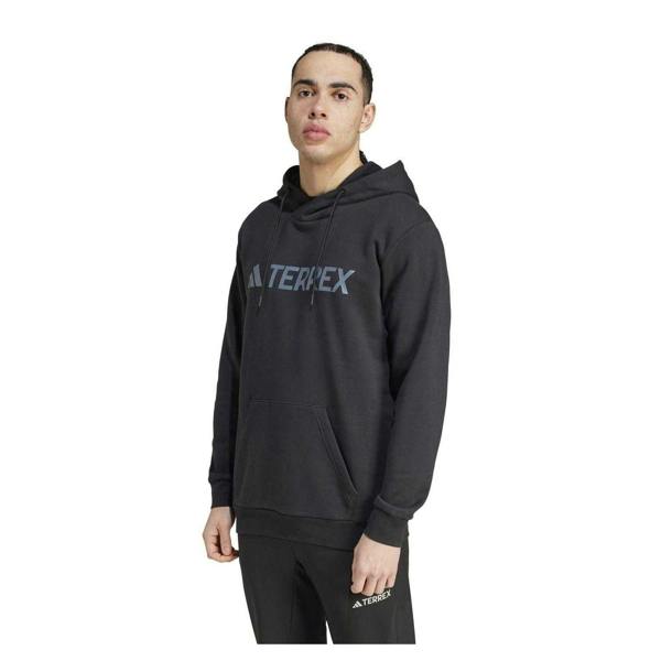 Adidas Mens Terrex Multi Large Logo Cotton Blend Hoodie - Black - 