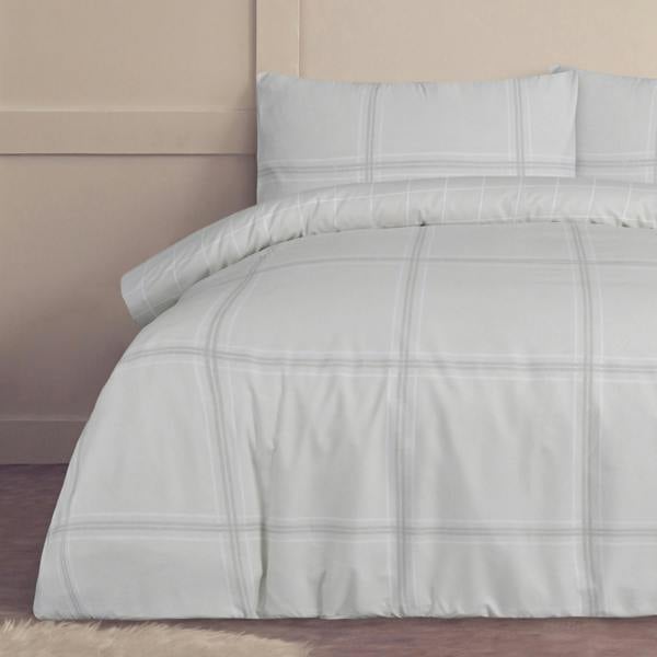 Smart Living Linear Check Duvet Set - Natural