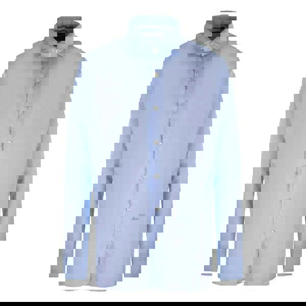 Aquascutum Mens Plain Branded Long-Sleeved Shirt - Blue