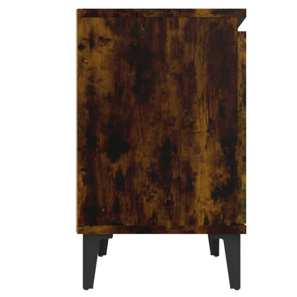 Berkfield Bed Cabinets with Metal Legs 2 pcs Smoked Oak 40x30x50 cm