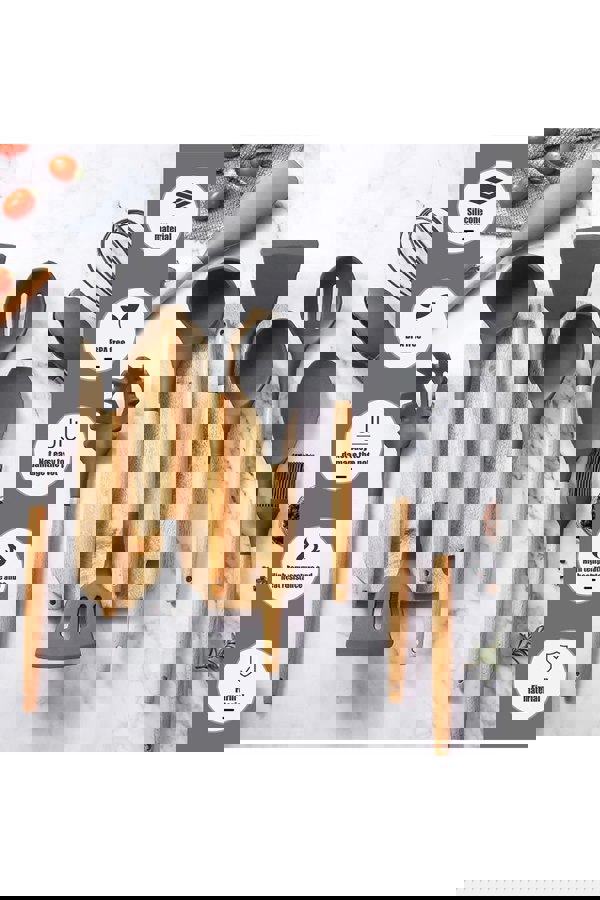 Living and Home 11-piece Silicone Kitchen Utensil Set for Nonstick Cookware Kitchenware Set