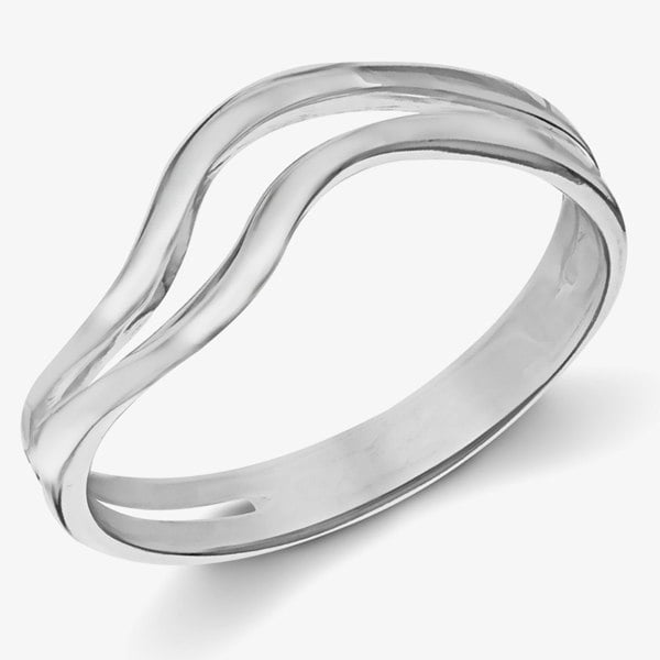 T. H. Baker Sterling Silver Double-Band Wave Ring 8.83.3750
